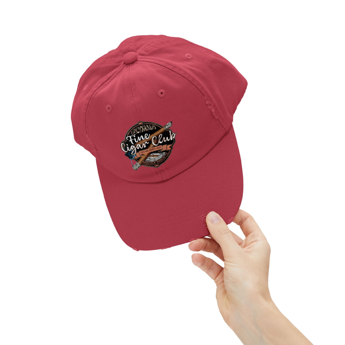 Fine Cigar Club Unisex Distressed Cap