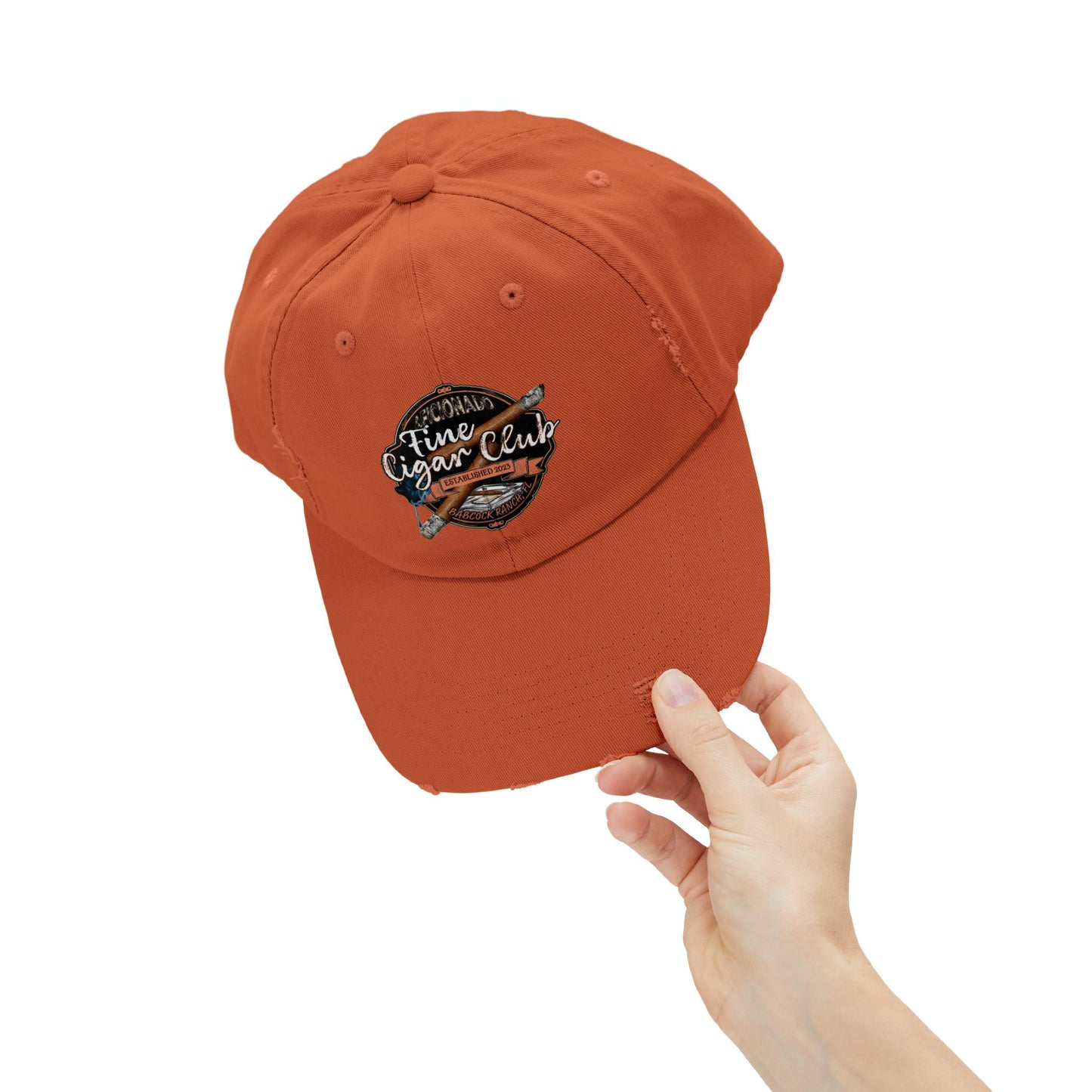 Fine Cigar Club Unisex Distressed Cap