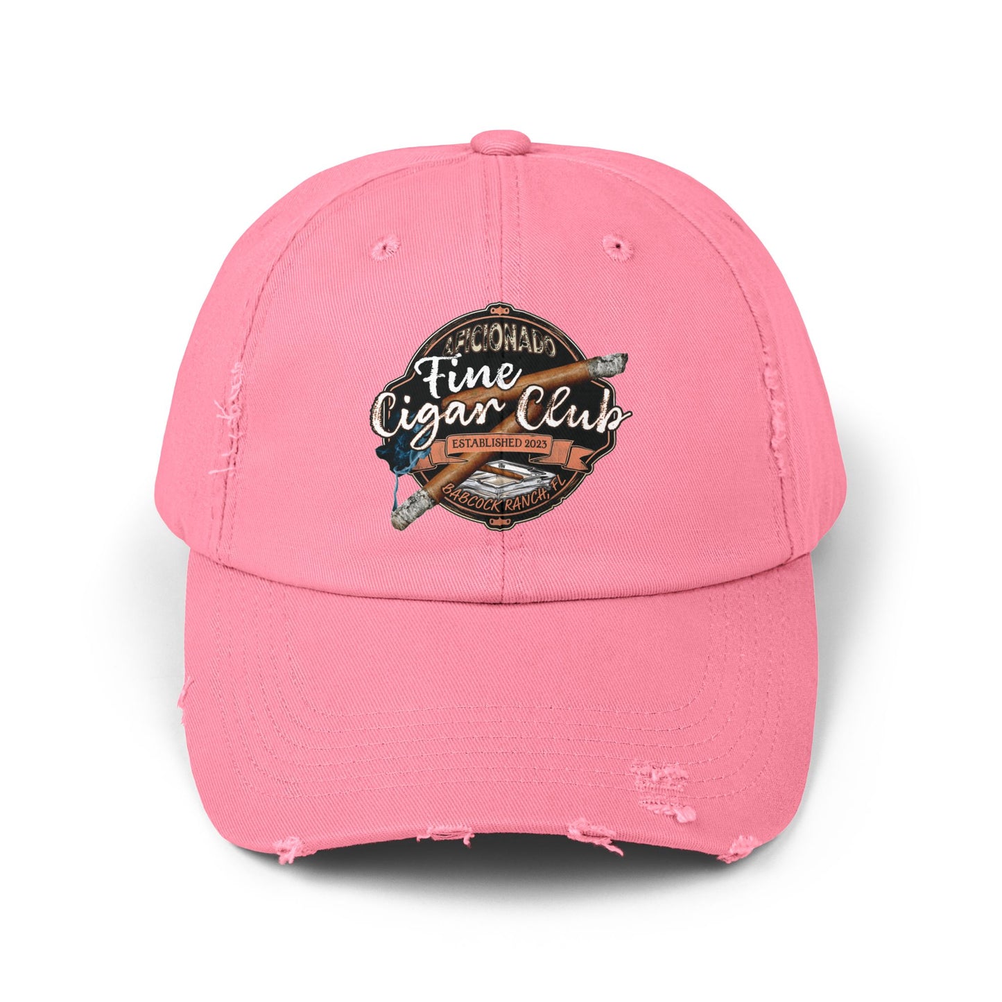 Fine Cigar Club Unisex Distressed Cap