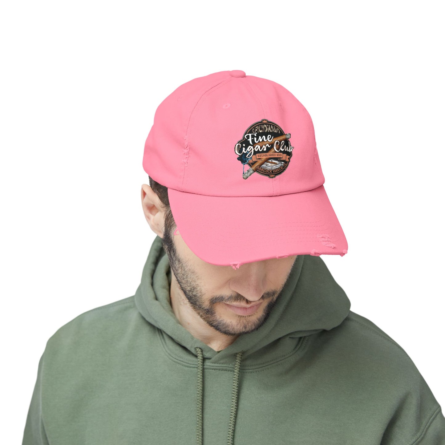 Fine Cigar Club Unisex Distressed Cap