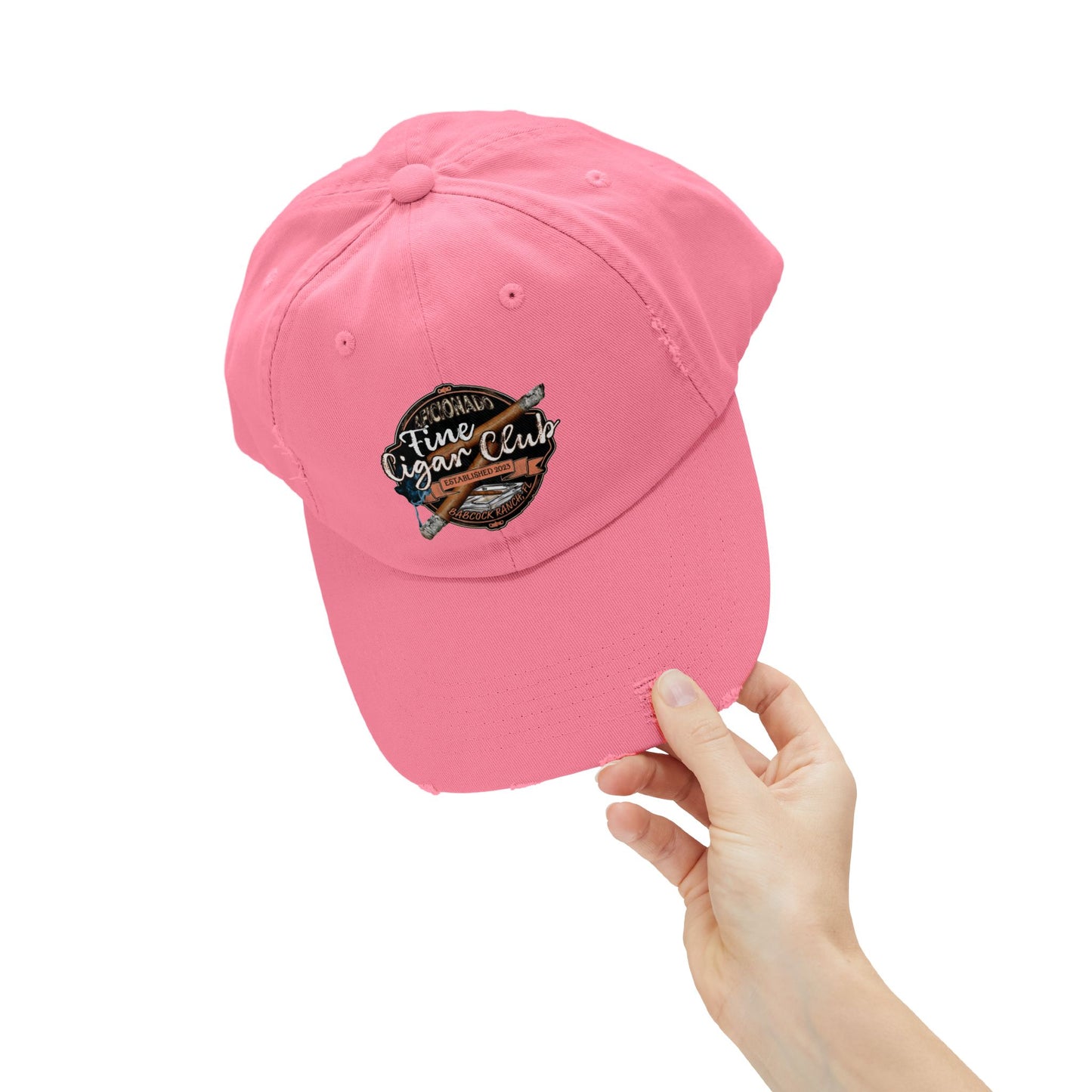 Fine Cigar Club Unisex Distressed Cap
