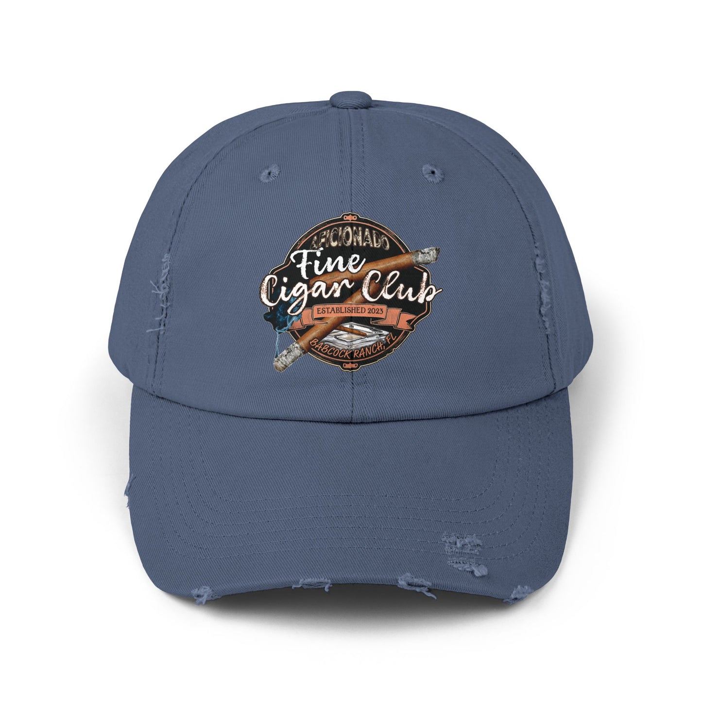 Fine Cigar Club Unisex Distressed Cap