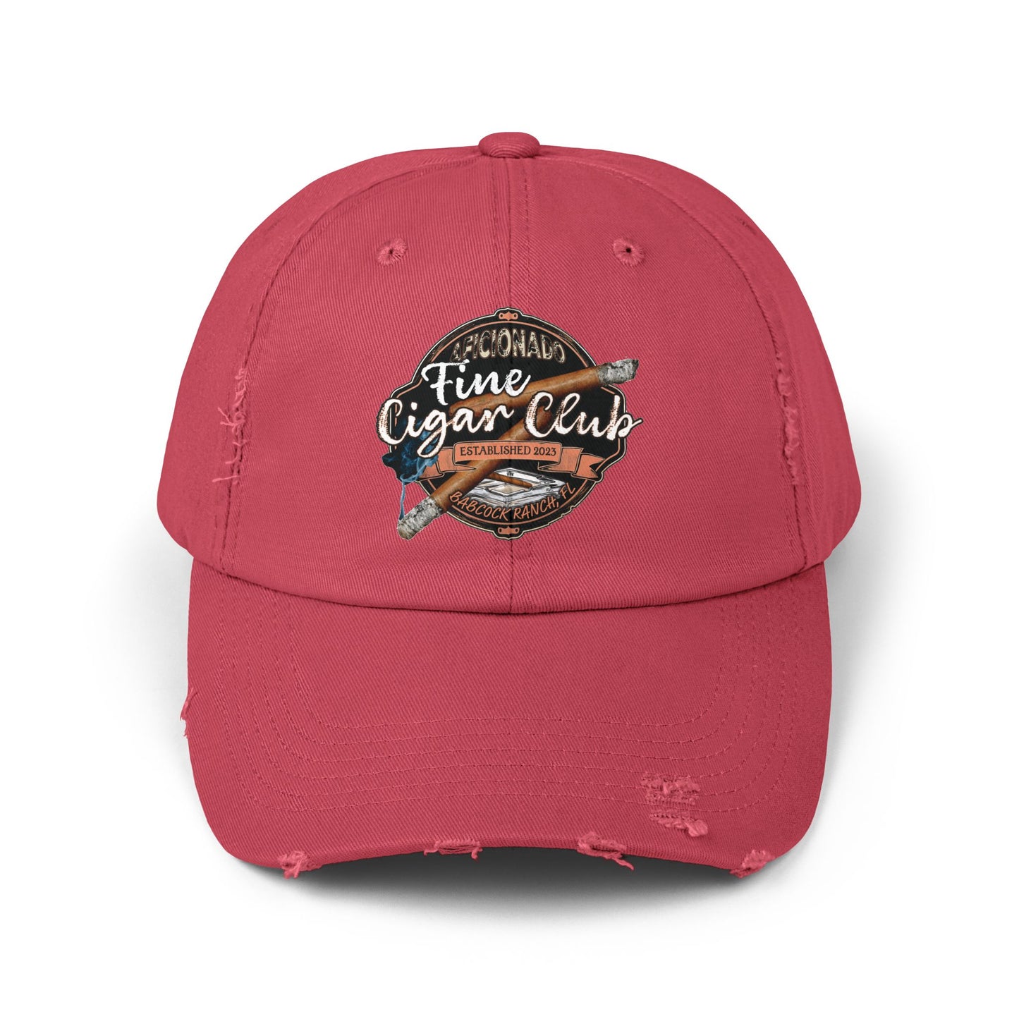 Fine Cigar Club Unisex Distressed Cap