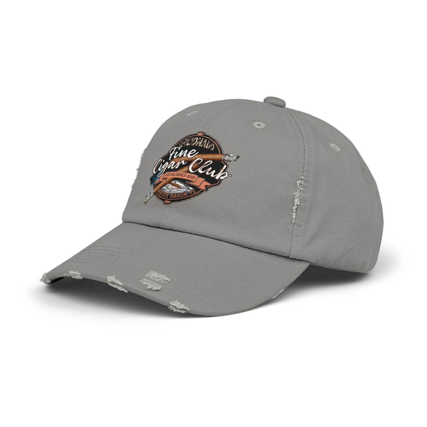 Fine Cigar Club Unisex Distressed Cap