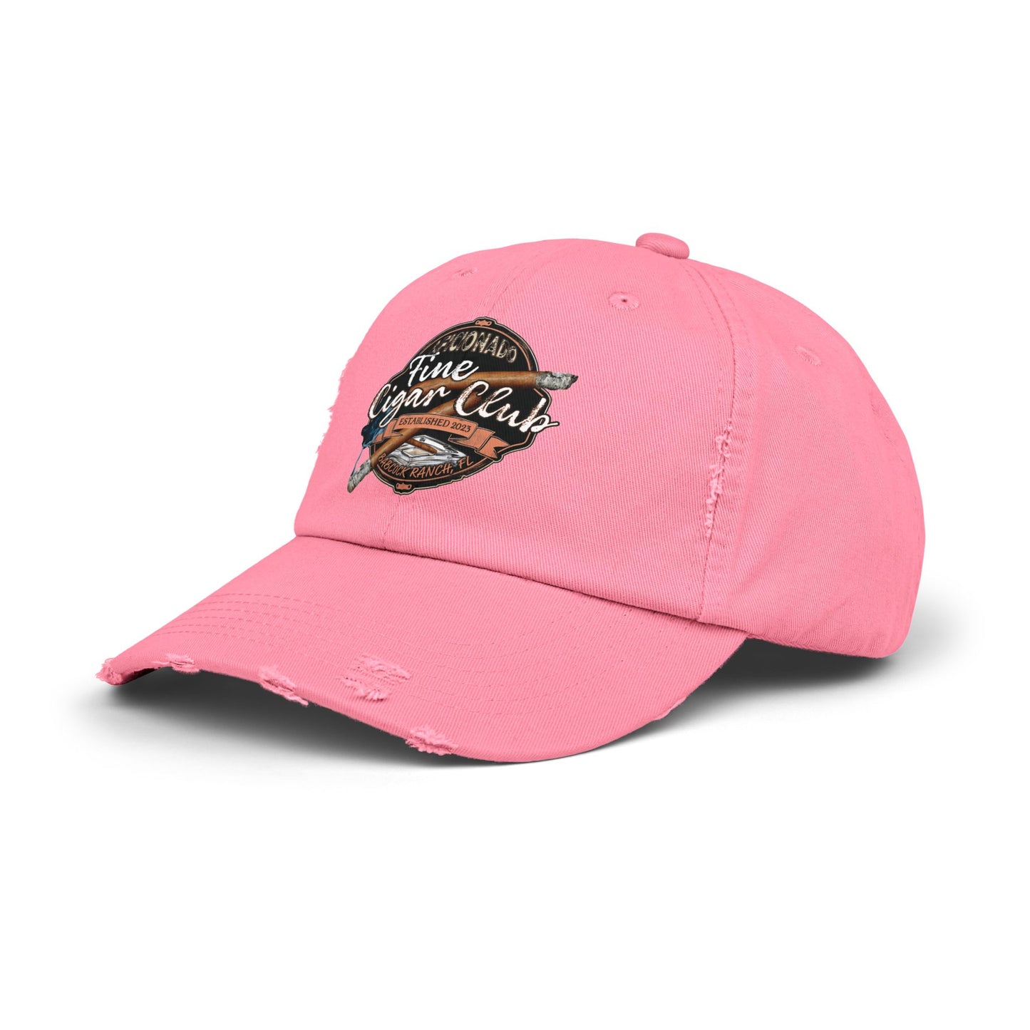 Fine Cigar Club Unisex Distressed Cap