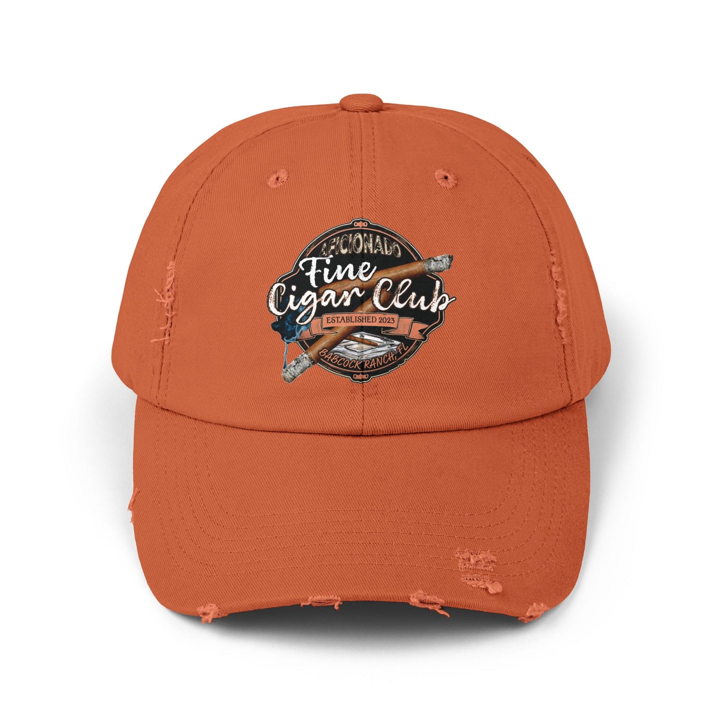 Fine Cigar Club Unisex Distressed Cap
