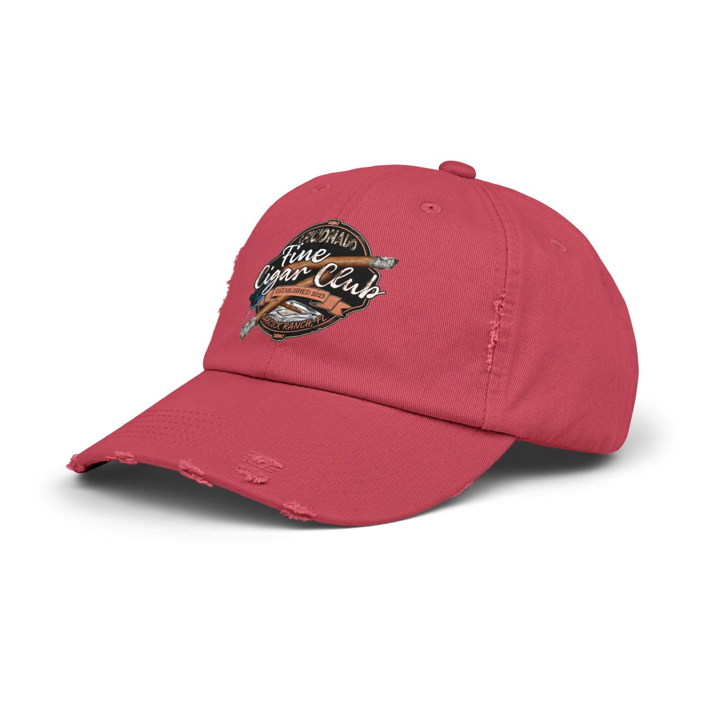 Fine Cigar Club Unisex Distressed Cap