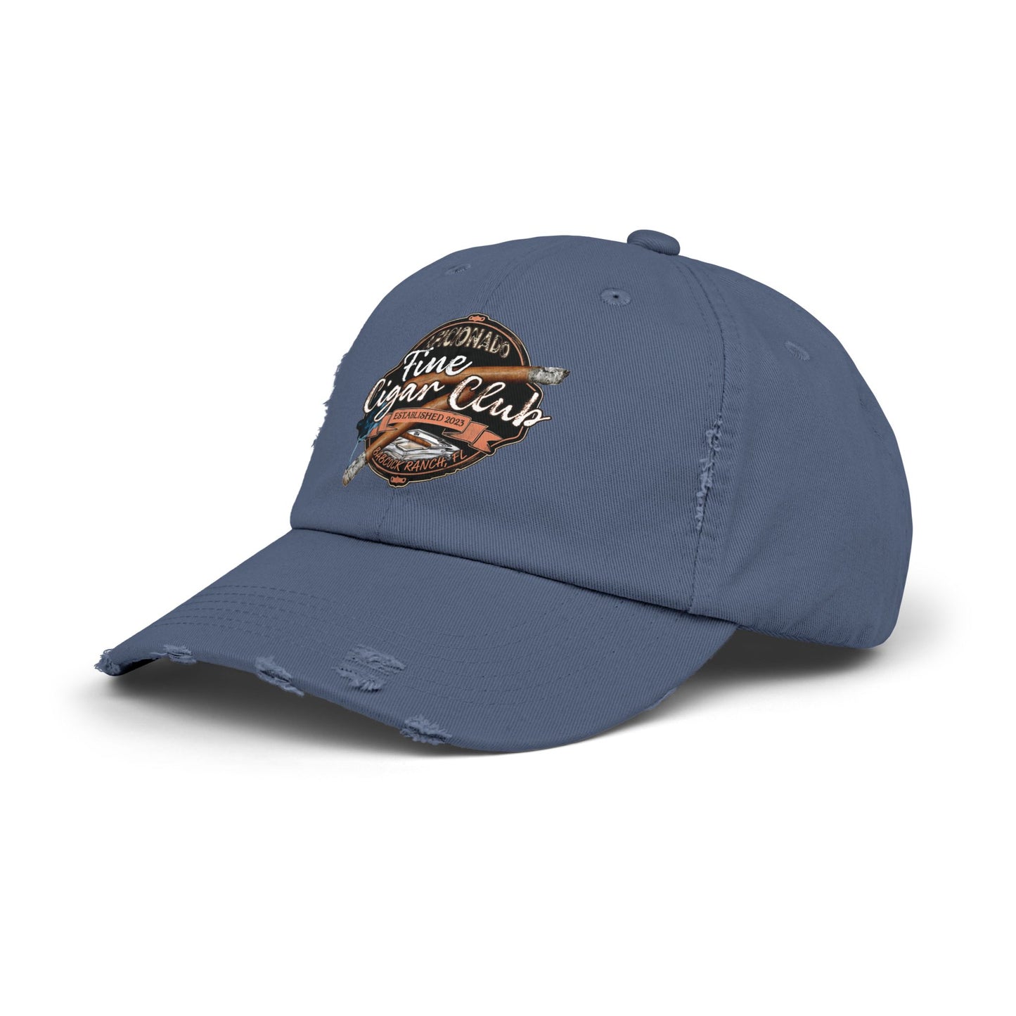Fine Cigar Club Unisex Distressed Cap