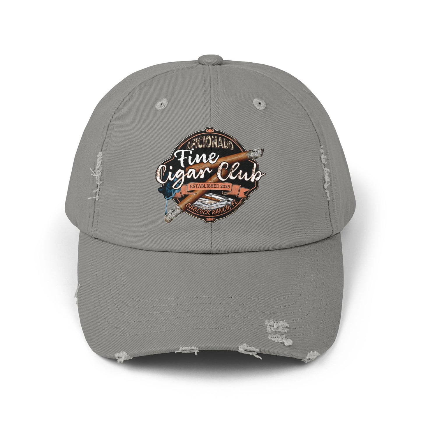 Fine Cigar Club Unisex Distressed Cap