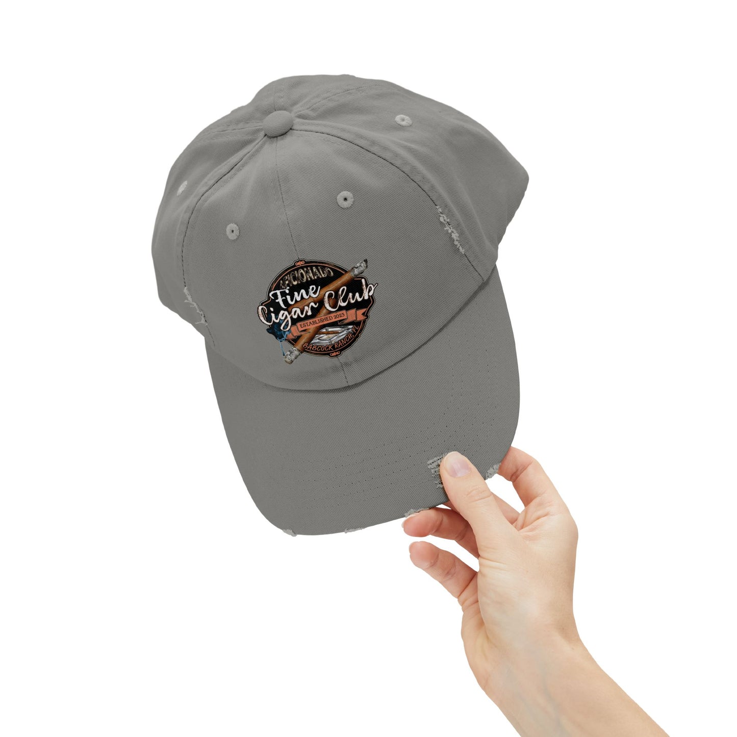 Fine Cigar Club Unisex Distressed Cap