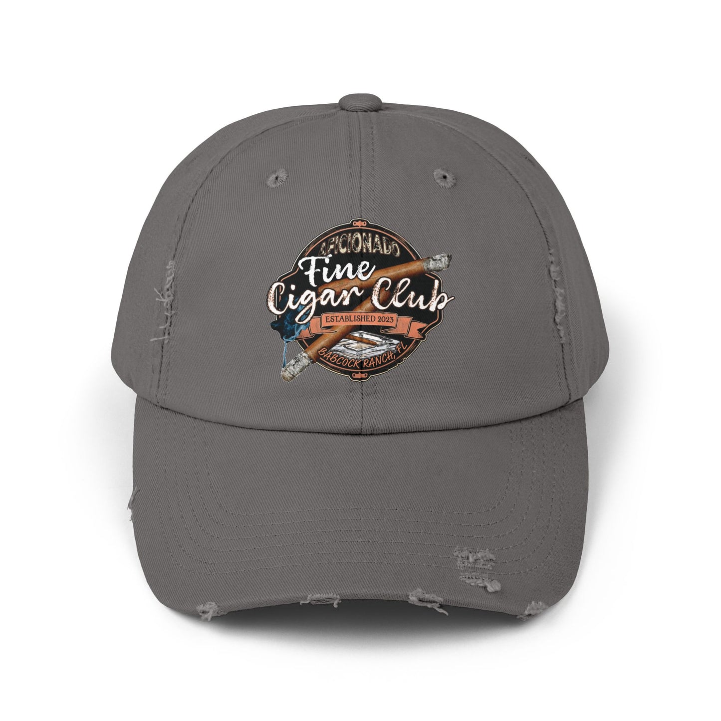 Fine Cigar Club Unisex Distressed Cap