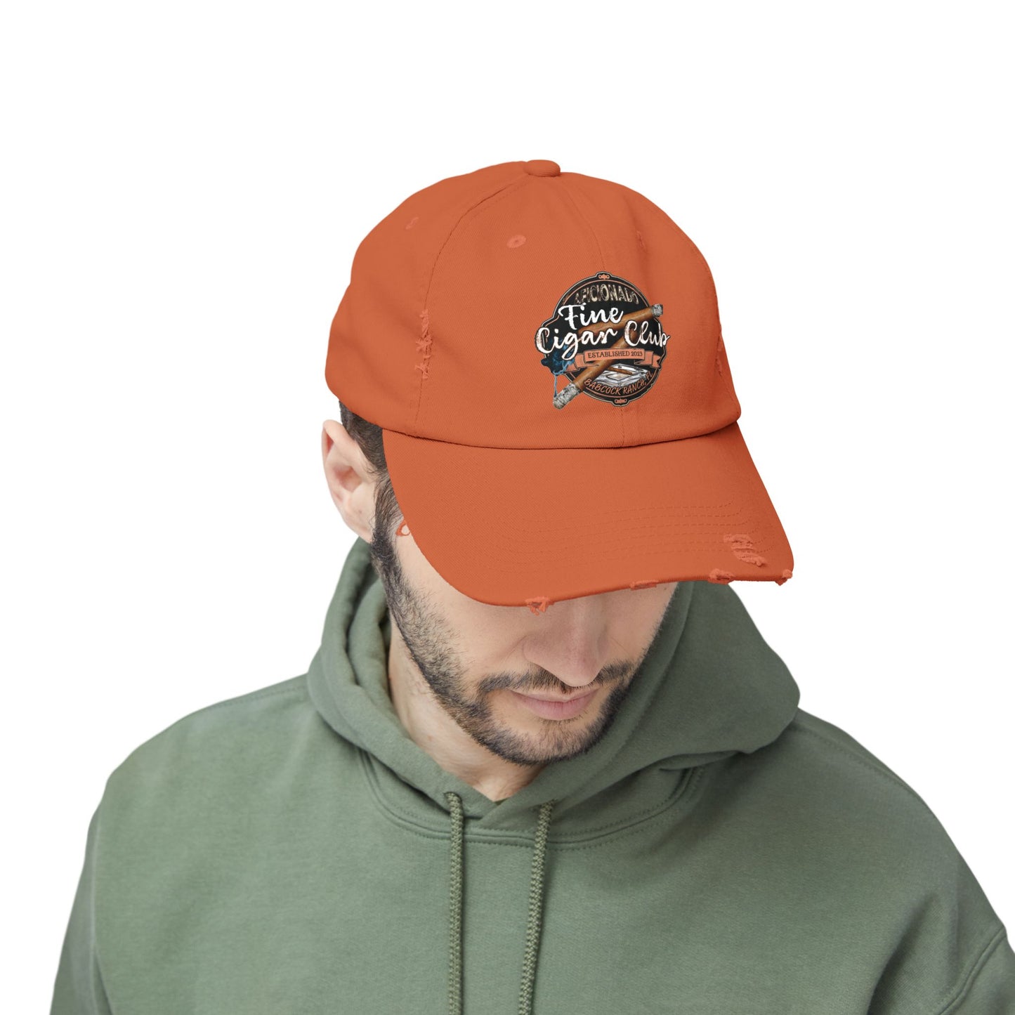 Fine Cigar Club Unisex Distressed Cap