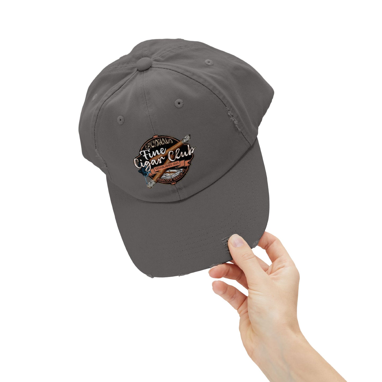Fine Cigar Club Unisex Distressed Cap