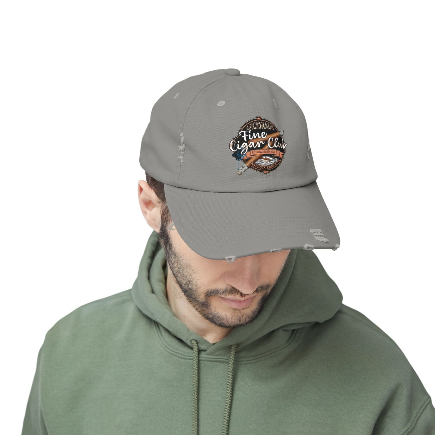 Fine Cigar Club Unisex Distressed Cap