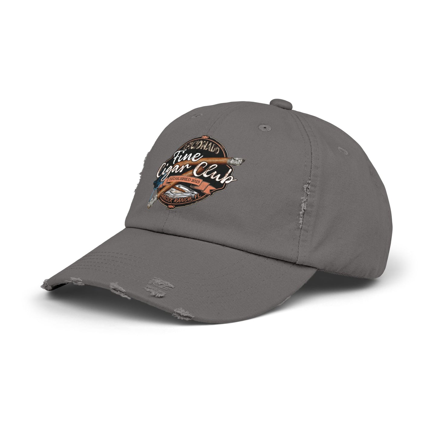 Fine Cigar Club Unisex Distressed Cap