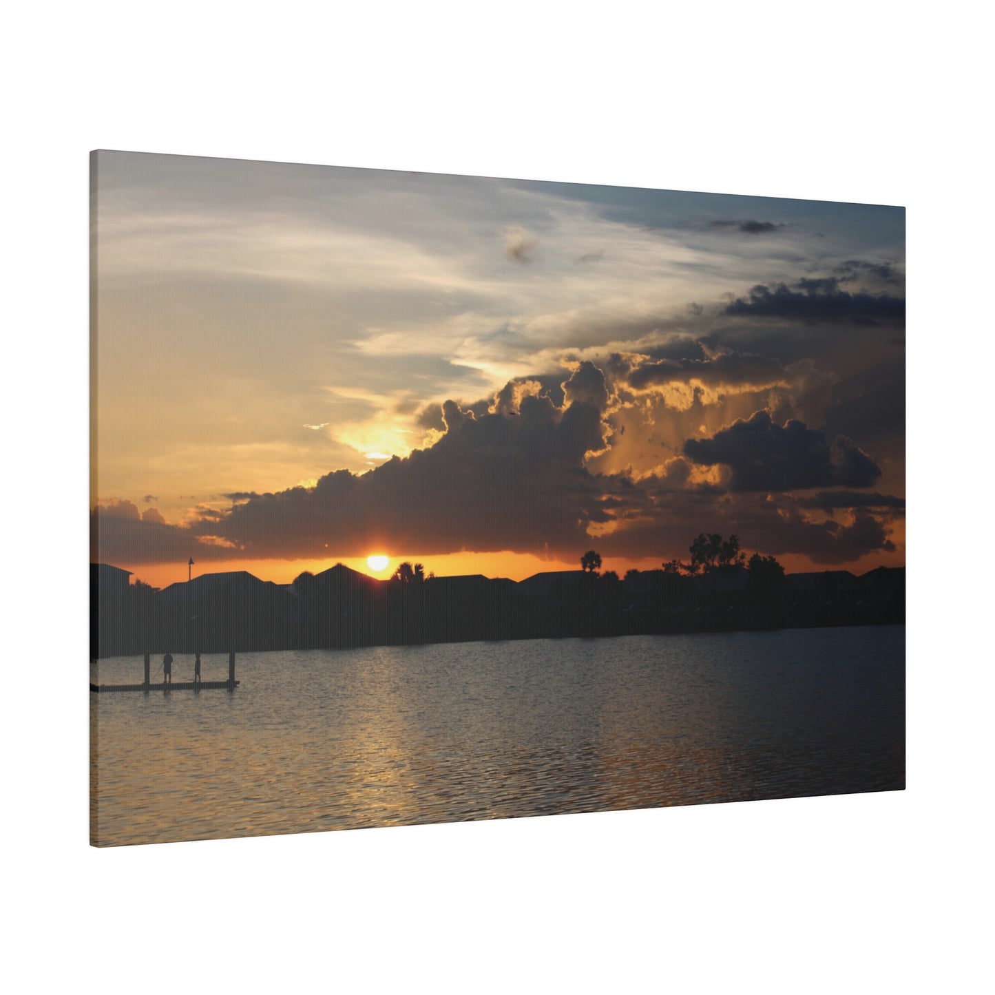 Matte Canvas, Stretched, 0.75"- Lake Babcock Sunset