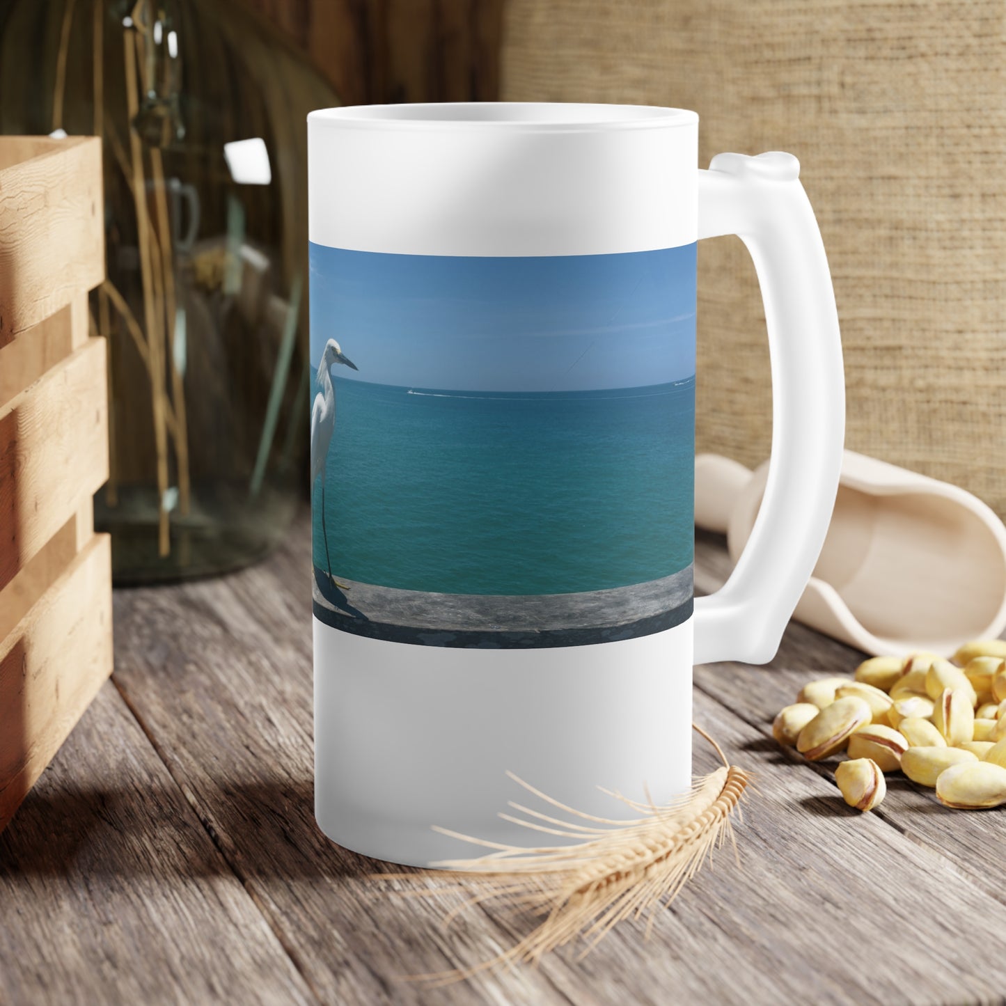 Frosted Glass Beer Mug- Venice Beach