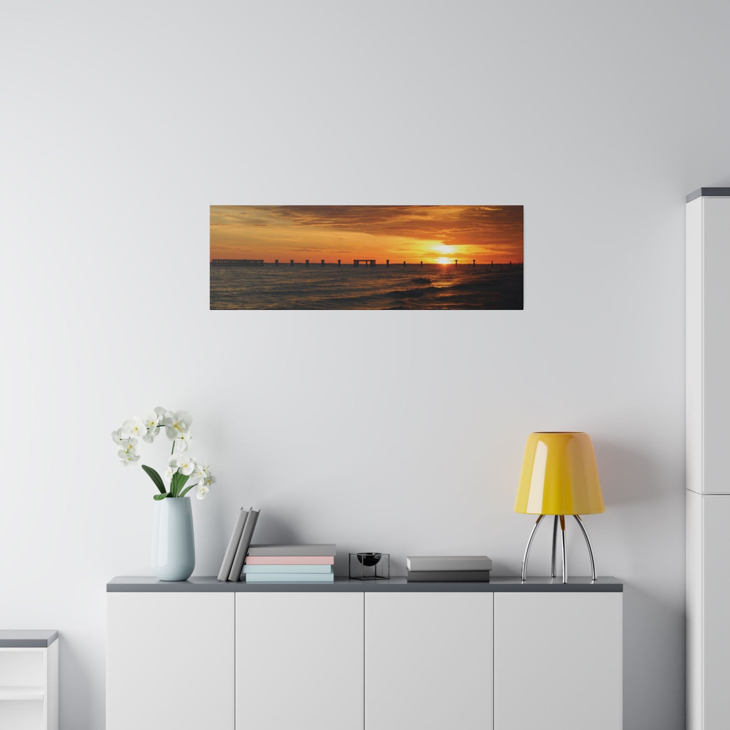 Matte Canvas, Stretched, 0.75"- Fort Myers Beach Sunset