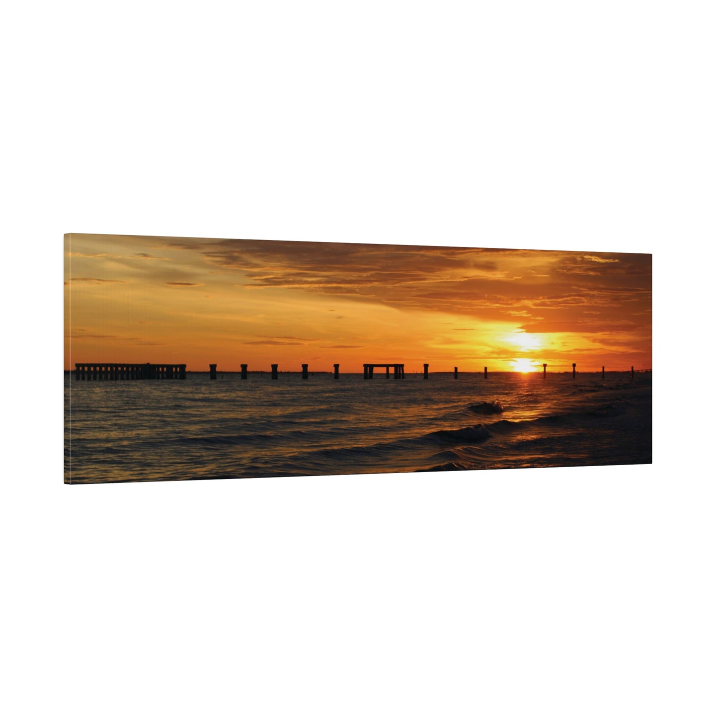 Matte Canvas, Stretched, 0.75"- Fort Myers Beach Sunset