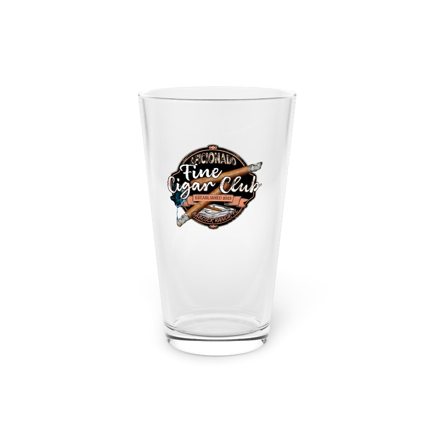 Fine Cigar Club Pint Glass, 16oz