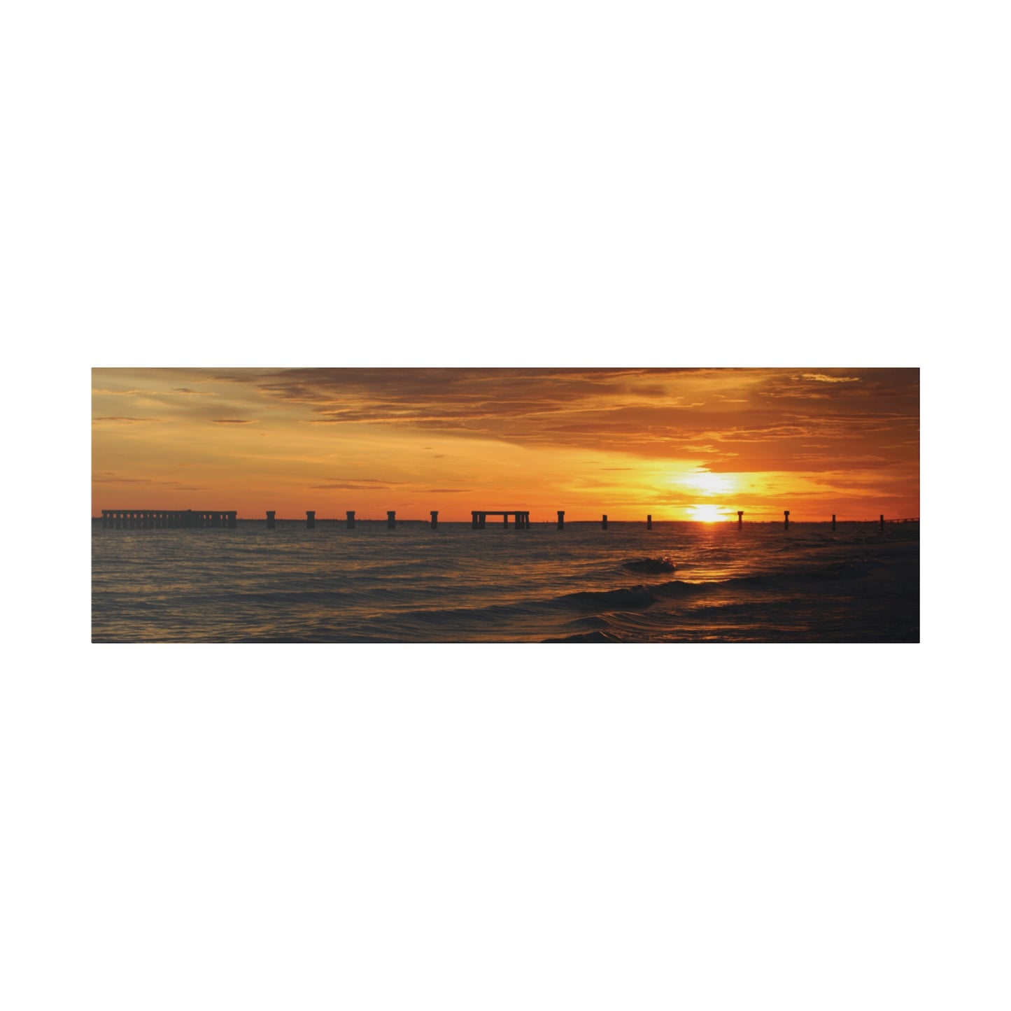 Matte Canvas, Stretched, 0.75"- Fort Myers Beach Sunset