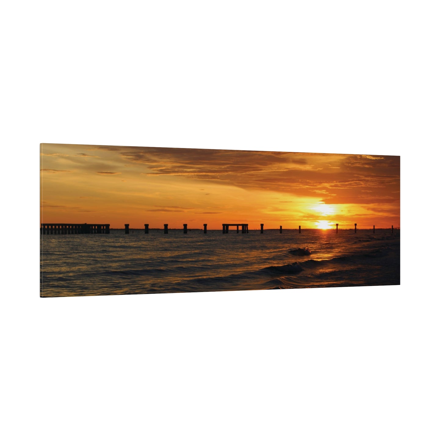 Matte Canvas, Stretched, 0.75"- Fort Myers Beach Sunset